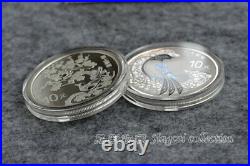 Set (2pcs) 2019 China Auspicious Culture Happy Eyebrows 30g Silver Coin 10 Yuan