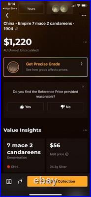 Set Of 2 Chinese Silver Coins Kiang Nan Province 7 Mace And 2 Candareens