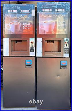 Set Of 2 Coffee Vending Machine Smart Commercial Coin Accepter/Auto Cup Dispense