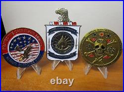 Set of 10 Challenge Coins CIA Trump SAD Reaper SOG Seal Team VI Spy vs Spy NOC