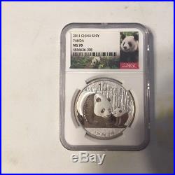 Set of 10 China 10 Yuan 1 oz Silver Panda All Ngc All Ms 70. 2009 Thru 2018