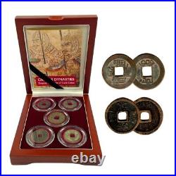 Set of 5 Iconic Cash Coins China 5 Dynasties Box 20 Centuries of History