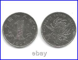 Set of 67 Chinese KM1212 (U) 1 Yuan Coins from China? Free Shipping