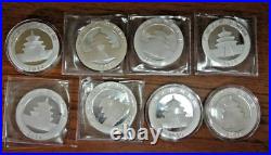 Set of 8 Chinese Silver Pandas 2014-22 (NO 21) UNC Set of 8 Chinese Silver Pandas 2014-22 (NO 21) UNC