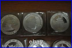 Set of 8 Chinese Silver Pandas 2014-22 (NO 21) UNC Set of 8 Chinese Silver Pandas 2014-22 (NO 21) UNC
