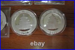 Set of 8 Chinese Silver Pandas 2014-22 (NO 21) UNC Set of 8 Chinese Silver Pandas 2014-22 (NO 21) UNC