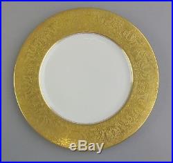 Set of 9 Royal Bavaria Hutschenreuther China Coin Gold Encrusted Dinner Plates