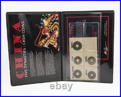 Set of Five Cash Coins Bronze China Collection Dynasties Historical Significance
