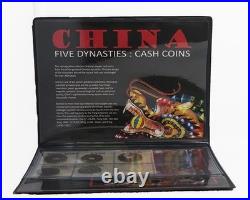 Set of Five Cash Coins Bronze China Collection Dynasties Historical Significance