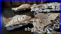 Set of Two Antique Handmade Chinese Coin Prosperity Dolls Couple 14.5