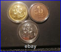 Shanghai Mint 1980 China Medal SHOU XING-The God of LONGEVITY set China 3 Coins