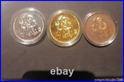 Shanghai Mint 1980 China Medal SHOU XING-The God of LONGEVITY set China 3 Coins