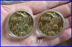 Shanghai Mint 1984 China brass medal Pagoda first strike Set China coin RARE