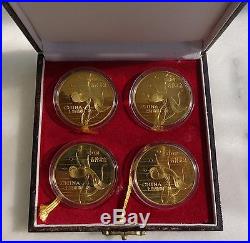 Shanghai Mint1984 China brass medal goldfish Set China coin, RARE