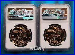 Shanghai Mint1984 China gilt-brass Pagoda Medal set. NGC PF69&PF683. China coin
