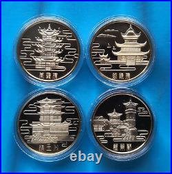 Shanghai Mint1993 China gilt-brass famous Chinese towers medal set. China coin