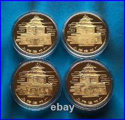 Shanghai Mint1993 China gilt-brass famous Chinese towers medal set. China coin