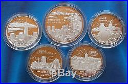 Shanghai Mint1997 China silver medal Hongkong Scenery set China coin