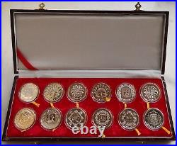 Shanghai MintA set of 12 Silvered Chinese lunar medal from 1981-1992 China coin