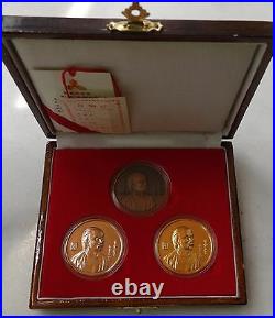 Shanghai MintChina Medal Cao Xueqin set China coin hand-engraved dies&woodenbox