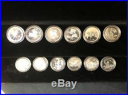 Shenyang Mint Set -12 Silver Chinese lunar Coins Medals -Circulars China Boxed