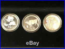 Shenyang Mint Set -12 Silver Chinese lunar Coins Medals -Circulars China Boxed