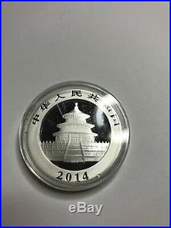 Silver Panda 1 oz (8) Coin Set 2002, 2003, 2010, 2014, 2015, 2016, 2017, 2018