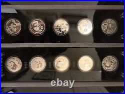 Silver Panda Set 25 Uncirculated Pure Silver Coins In Beautiful Display