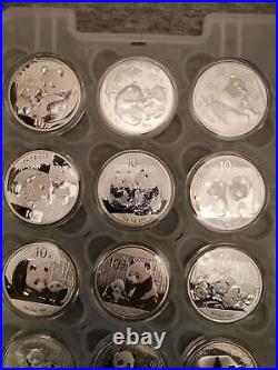 Silver Panda Set of 15 Coins Pad Year 2005-2019 Lot 15 (15 Pieces)