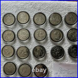Silver Panda Set of 23 Coins Year 2002-2025 +bonus silver Plated 18 Coins