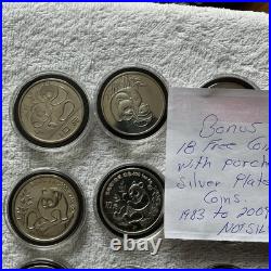 Silver Panda Set of 23 Coins Year 2002-2025 +bonus silver Plated 18 Coins