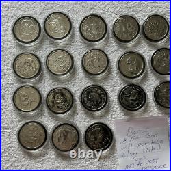 Silver Panda Set of 23 Coins Year 2002-2025 +bonus silver Plated 18 Coins