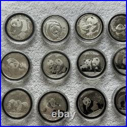 Silver Panda Set of 23 Coins Year 2002-2025 +bonus silver Plated 18 Coins