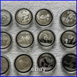Silver Panda Set of 23 Coins Year 2002-2025 +bonus silver Plated 18 Coins