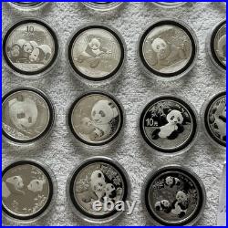 Silver Panda Set of 23 Coins Year 2002-2025 +bonus silver Plated 18 Coins