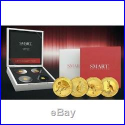 Solomon Is. 2018 4X 1/2 Gram Smart Collection Kangaroo. 9999 Gold Proof Coin Set