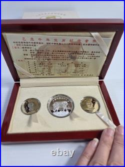Taiwan China 1998 Year of The Ox 100 Dollars 1oz Silver Coin, Set of 3 coins