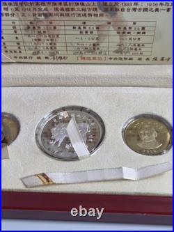 Taiwan China 1998 Year of The Ox 100 Dollars 1oz Silver Coin, Set of 3 coins