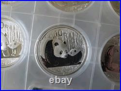 The 15 2011 1oz Chinese Silver Panda coin Set In Orginal Plastic Case