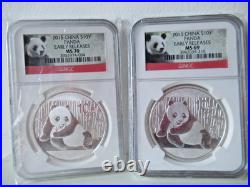 Two Coin Set Ms 70/ms 69 2015 China $10y Ngc Panda Early Releases Panda Redlabel