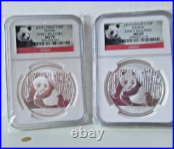 Two Coin Set Ms 70/ms 69 2015 China $10y Ngc Panda Early Releases Panda Redlabel