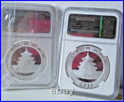 Two Coin Set Ms 70/ms 69 2015 China $10y Ngc Panda Early Releases Panda Redlabel