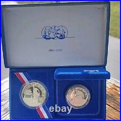 USA 1986 Liberty Silver Proof Coin Set $1/Half $ Box & Cert UNTOUCHED! ? Steal