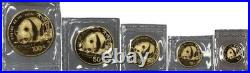Vintage 1987 China 5-100 Yuan Panda 999 Gold 5 Coin Fractional Set (1.9 oz AGW)