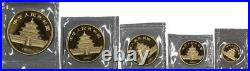 Vintage 1987 China 5-100 Yuan Panda 999 Gold 5 Coin Fractional Set (1.9 oz AGW)