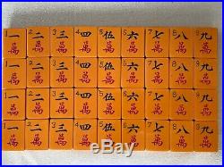 Vintage Chinese Bakelite Mah Jong set 152 tiles, 5 racks, case, coins, bettor