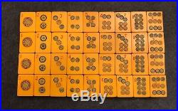 Vintage Chinese Bakelite Mah Jong set 160 tiles, 5 racks, new case, metal coins